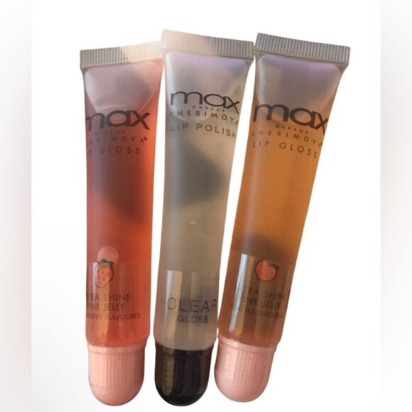 Unbranded Other - Max Cherimoya Lip Gloss Trio — Clear, Peach & Strawberry